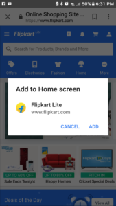 FlipKart uses PWA to increase mobile traffic: Step 2